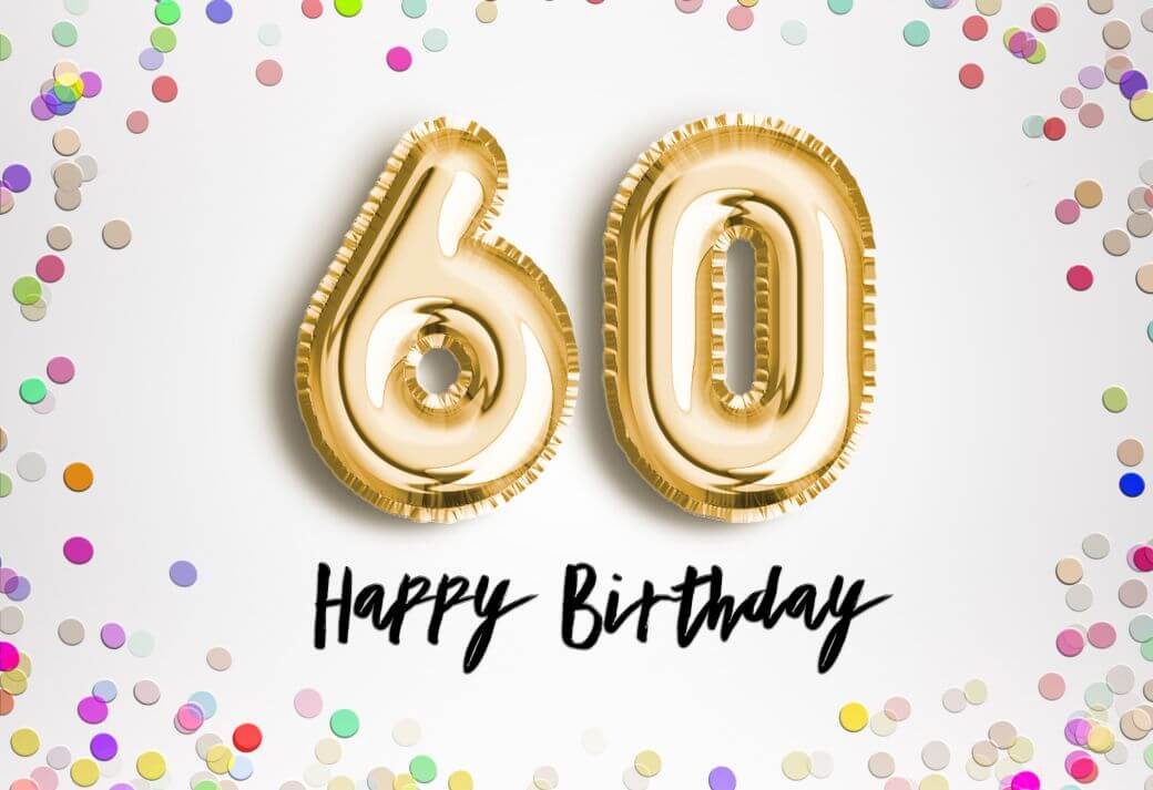 helium filled ballons, golden in colour against a backgrouns of white overlaid with confetti: the words Happy Birthday are in black script beneath the number balloons - signifying a time when beneficial change opportunities arise in your super