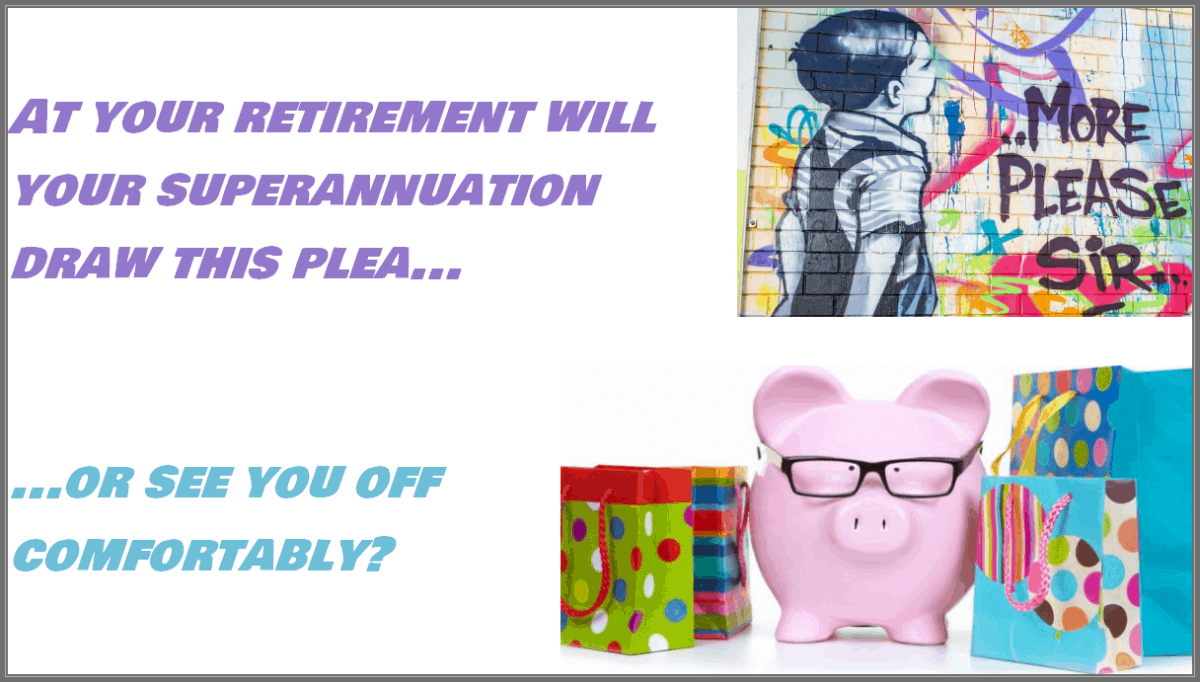 a collage of images and signs indicating the importance of superannuation and the scheme under which it is guaranteed for employees