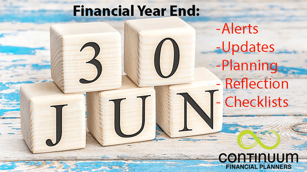 wooden blocks arranged to display the date 30 June with text about financial year end information appearing in the article
