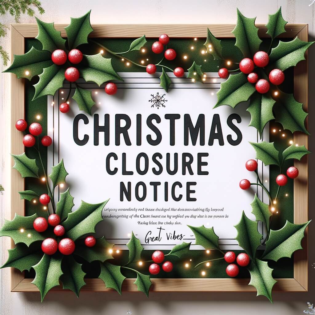 Christmas Closure Notice