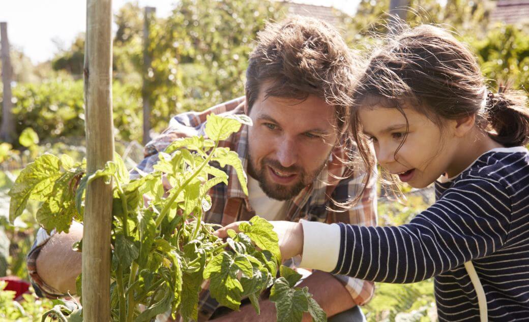 a widower father with young daughter sharing a simple experience, confident in their financial security